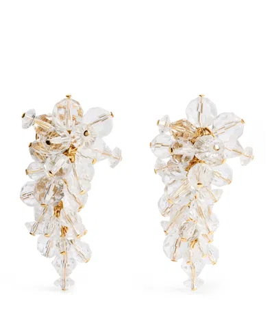 Carolina Herrera Beaded Cluster Earrings In Clear