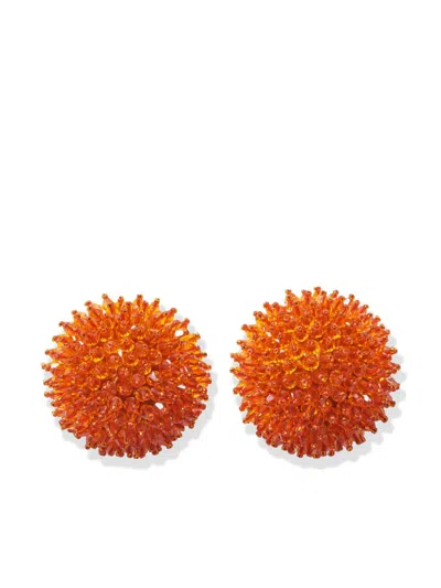 Carolina Herrera Beaded Earrings In Orange