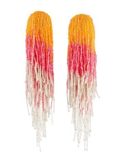 Pre-owned Carolina Herrera Beaded Tassel Drop Earrings