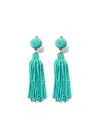 Carolina Herrera Beaded Tassel Earrings In Blue