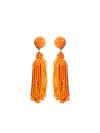 Carolina Herrera Beaded Tassel Earrings In Orange