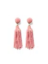 Carolina Herrera Beaded Tassel Earrings In Pink