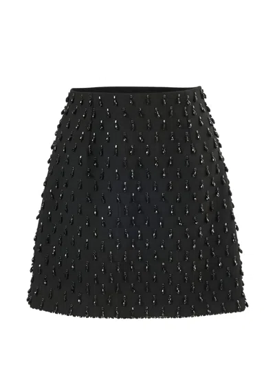 Carolina Herrera Bead-embellished A-line Skirt In Black