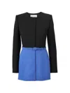 Carolina Herrera Belted Crewneck Jacket In Black