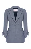 Carolina Herrera Belted Linen-wool Blazer In Multi