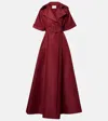 Carolina Herrera Belted Silk Gown In Burgundy