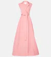 Carolina Herrera Belted Silk Gown In Red