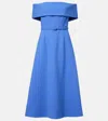 Carolina Herrera Belted Wool-blend Midi Dress In Blue