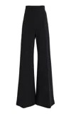 Carolina Herrera Bi-stretch Wool Tailoring Wide-leg Pants In Black