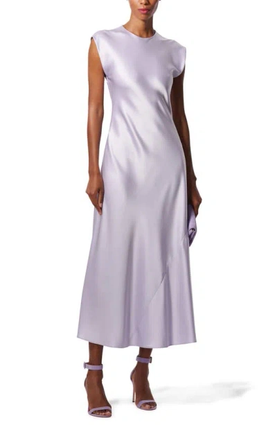 Carolina Herrera Sleeveless Satin Midi Dress In Lilac