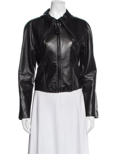 Pre-owned Carolina Herrera Biker Jacket In Black