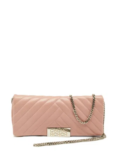 Pre-owned Carolina Herrera Bimba Quilted Chain-strap Clutch Bag In Pink