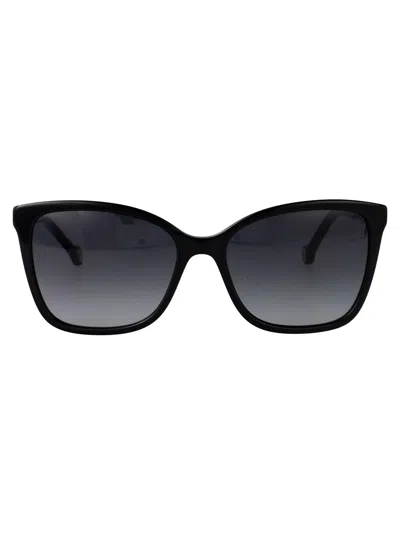 CAROLINA HERRERA CAROLINA HERRERA BLACK ACETATE SUNGLASSES
