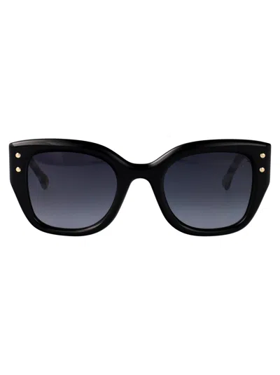 CAROLINA HERRERA CAROLINA HERRERA BLACK ACETATE SUNGLASSES