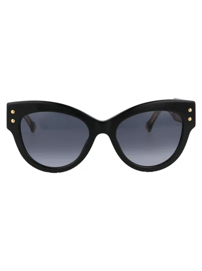 Carolina Herrera Black Acetate Sunglasses