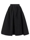 Carolina Herrera Black Cotton Jacquard Midi Skirt With Crinoline Underskirt In Black