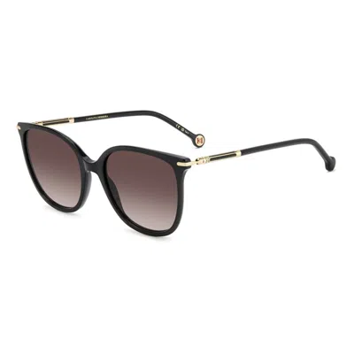 Carolina Herrera Black Metal Sunglasses In Blue