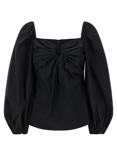 CAROLINA HERRERA BLACK PUFF SLEEVE TOP