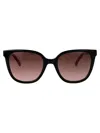 Carolina Herrera Black Red Acetate Sunglasses In Brown
