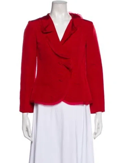 Pre-owned Carolina Herrera Blazer In Red