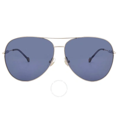 Carolina Herrera Blue Pilot Ladies Sunglasses Ch 0034/s 0ddb/ku 64 In Blue / Copper / Gold