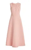 Carolina Herrera Tweed Midi Dress In Pink