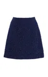 Carolina Herrera Tweed Mini Skirt In Navy