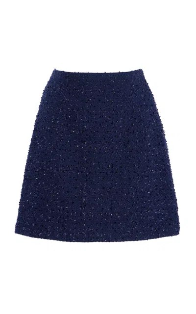 Carolina Herrera Tweed Mini Skirt In Navy