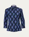 Carolina Herrera Bouquet-print Button-down Icon Blouse