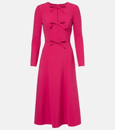 Carolina Herrera Bow-detail Crêpe Midi Dress In Pink