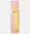 Carolina Herrera Contrast Sash Sleeveless Sheath Dress In Pink