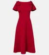 Carolina Herrera Bow-shoulder Short-sleeve A-line Dress In Red