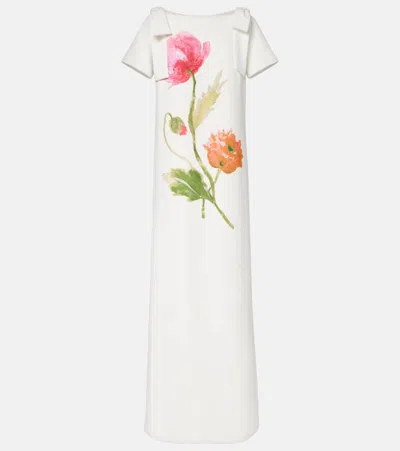 Carolina Herrera Bow-detail Floral Gown In White