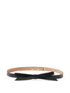Carolina Herrera Bow-detail Leather Belt In Black
