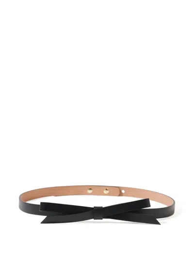 Carolina Herrera Bow-detail Leather Belt In Black