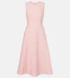 Carolina Herrera Bow Sleeveless Tweed A-line Midi Dress In Pink