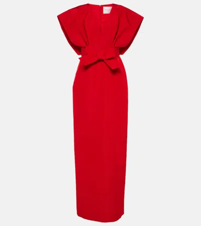 Carolina Herrera Bow-detail Silk Gown In Lacquer Red