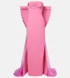 Carolina Herrera Silk Bow-train Colum Gown In Pink