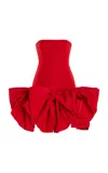 Carolina Herrera Bow-detailed Silk Midi Dress In Red