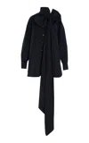 Carolina Herrera Bow-detailed Wool Top In Black