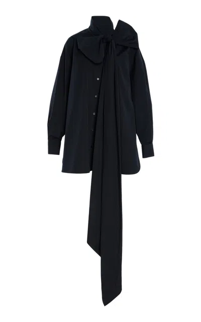 Carolina Herrera Bow-detailed Wool Top In Black