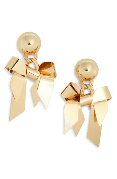 Carolina Herrera Bow Drop Earrings In 902 Gold