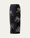 Carolina Herrera Bow Embellished Tulle Midi Skirt