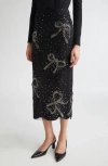 Carolina Herrera Bow Embellished Tulle Midi Skirt In Black