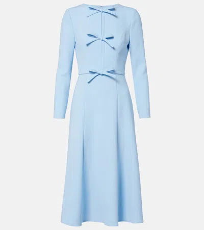 Carolina Herrera Bow-detail Crêpe Midi Dress In Blue