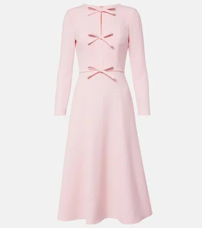 Carolina Herrera Bow-detail Crêpe Midi Dress In Pink
