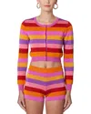 Carolina Herrera Striped Cropped Cardigan In Multi