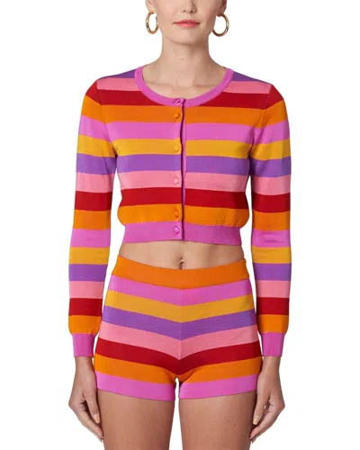 Carolina Herrera Striped Cropped Cardigan In Multi