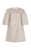 Carolina Herrera Brocade Coat In Gold