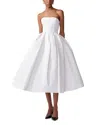 Carolina Herrera Strapless Brocade Midi Dress